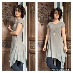 All Saints Ella Fifi XS Handkerchief Dress Gray